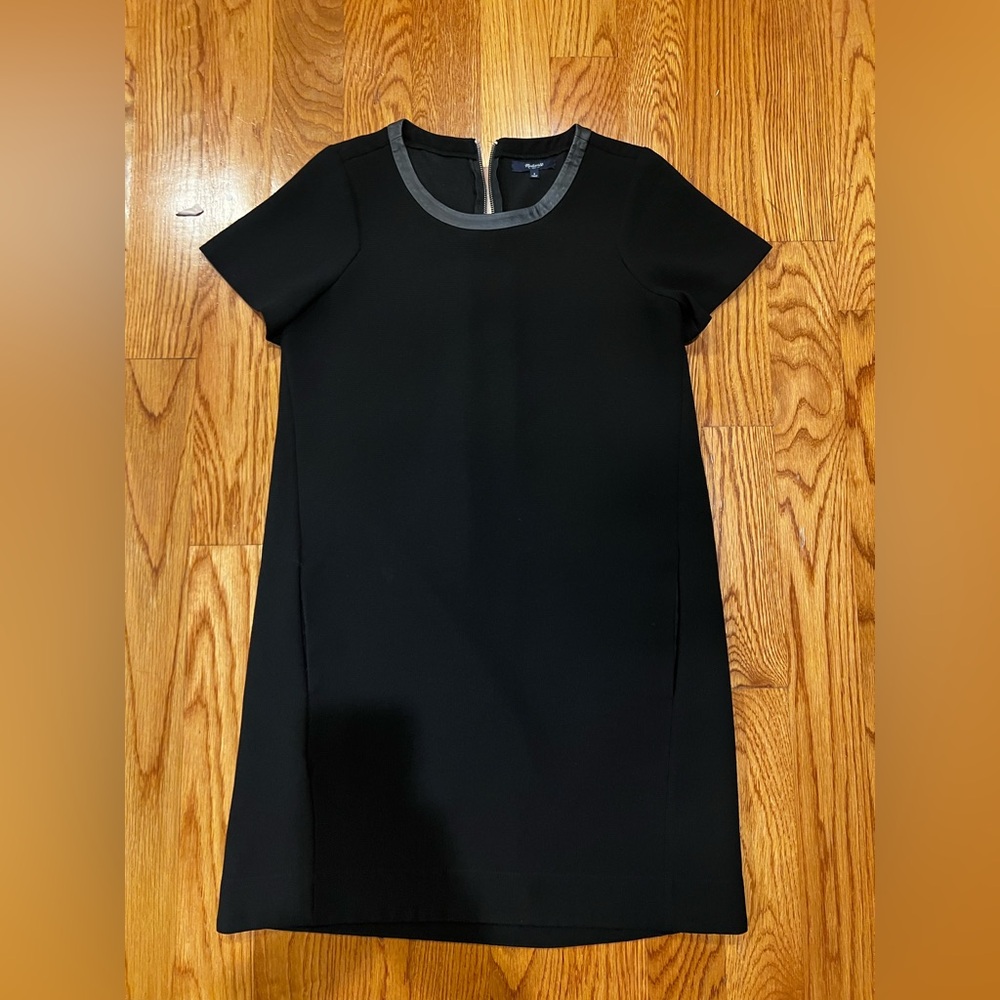 Madewell Black Mini Dress with Gray Trim